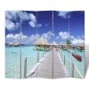 Folding Room Divider 78.7"x66.9" Beach