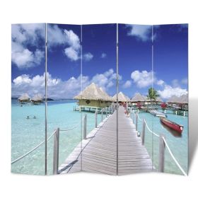 Folding Room Divider 78.7"x66.9" Beach