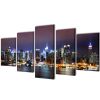Canvas Wall Print Set Colorful New York Skyline 79" x 39"