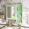 Wall Mounted Bathroom Storage Cabinet, Modern Bathroom Wall Cabinet with large mirror door