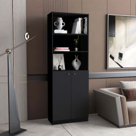 Zachary Black 2-Door Bookcase