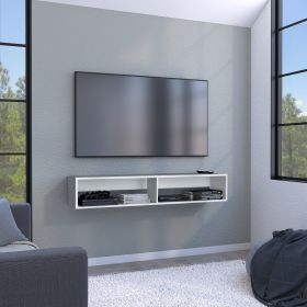 Warrior 59" Floating Tv Stand with Two open shelves, media compartments and cable management