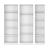 Clawson 4 Piece Living Room Set with 4 Bookcases, White