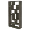 Weathered Grey 10-Shelf Open Back Bookcase