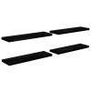 Floating Wall Shelves 4 pcs High Gloss Black 47.2"x9.3"x1.5" MDF