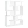 White and Chrome 5-Tier Geometric Bookcase