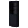 Zachary Black 2-Door Bookcase
