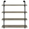 Black and Grey Driftwood 4-tier Wall Shelf
