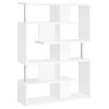 White and Chrome 5-Tier Geometric Bookcase