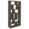 Weathered Grey 10-Shelf Open Back Bookcase