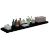 Floating Wall Shelves 4 pcs High Gloss Black 47.2"x9.3"x1.5" MDF