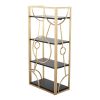 Constellation Contemporary Bookcase in Gold Metal and Black Wood by LumiSource