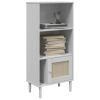 Bookcase SENJA Rattan Look White 23.6"x13.8"x51.2" Solid Wood Pine