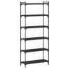 Bookcase 6-Tier Black 31.5"x11.8"x74" Engineered Wood