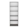 Bookcase 4-Shelves Benzoni, Office, Matt Gray / White