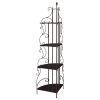 Cappuccino 4-shelf Corner Bookcase