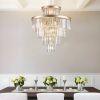 Golden Luxury Crystal Chandelier Modern Chandeliers Lights Fixture Hanging Pendant Light Fixture for Dining Room Bedroom Living Room Dia 23.6 Inch-Gol
