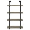 Black and Grey Driftwood Metal 24-inch Wall Shelf