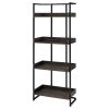 Dark Oak and Sandy Black 4-Shelf Open Back Bookcase