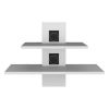 Havre Floating Shelf, 17.20H" Dual-Shelf Wall Unit with Cable Management, White