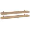 Wall Shelves 2 pcs 43.3"x5.9"x2.4" Solid Wood Teak