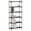 Bookcase 6-Tier Black 31.5"x11.8"x74" Engineered Wood