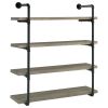 Black and Grey Driftwood 4-tier Wall Shelf