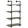 Black and Grey Driftwood Metal 24-inch Wall Shelf